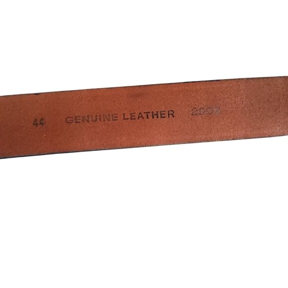 Vintage Mens 44 Leather Black India 1990's With Silver Buckle - Picture 6 of 6